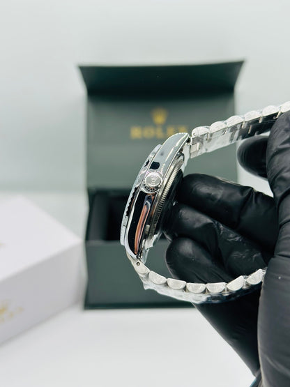 Silver Diamond-Style Men’s Watch