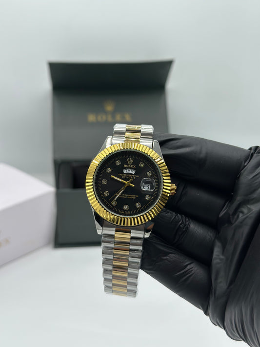 Black Dial Two-Tone Men’s Watch
