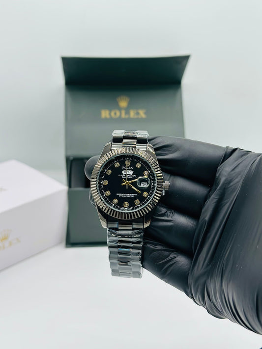 Black Dial Diamond-Style Men’s Watch