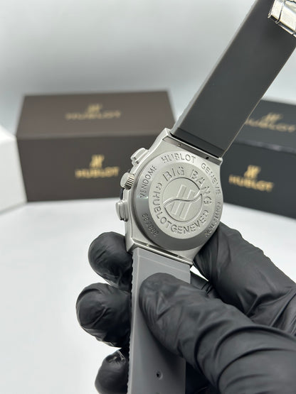 White Skeleton Dial Grey Strap Men’s Watch