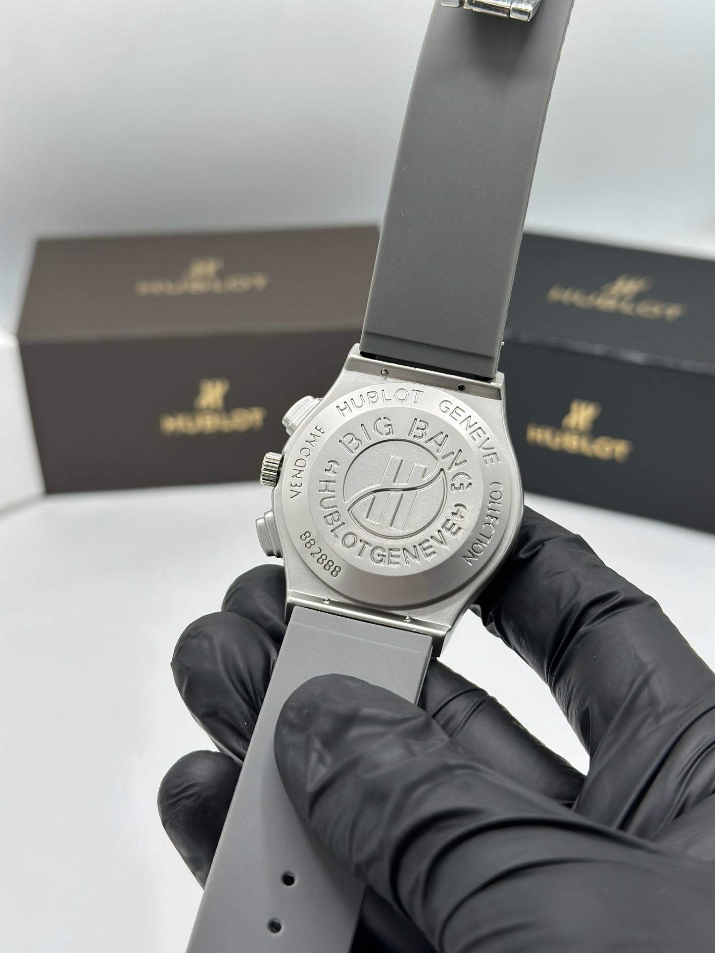 White Skeleton Dial Grey Strap Men’s Watch