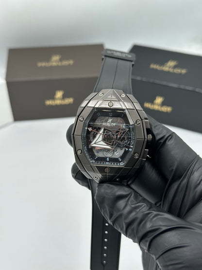 Black Skeleton Dial Men’s Watch