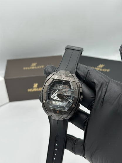 Black Skeleton Dial Men’s Watch