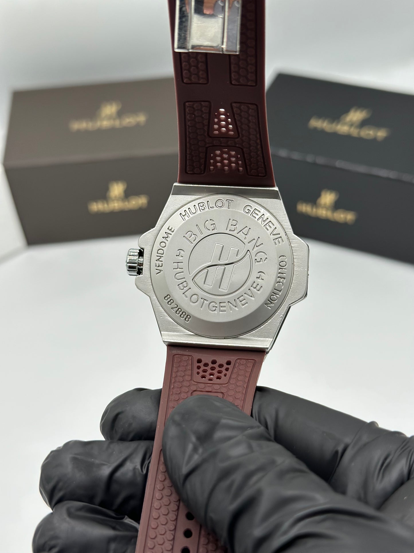 Silver Skeleton Dial Brown Strap Men’s Watch